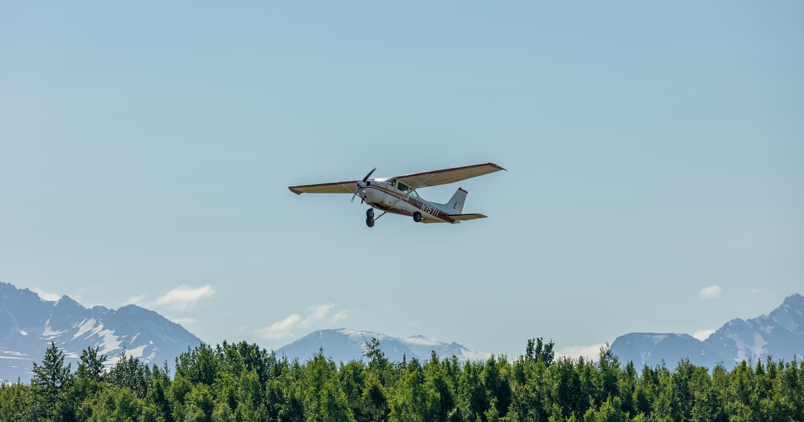 Flying over glaciers in Alaska